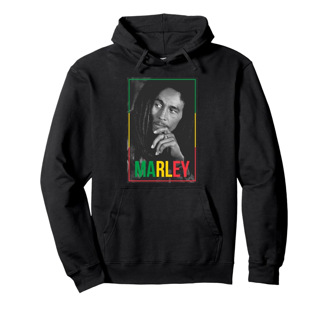 Amazon.com: Official Bob Marley Photo White Pullover Hoodie